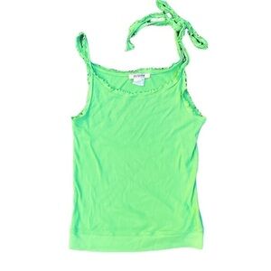 Holt Renfrew green cotton Tank Top with bow tie size L